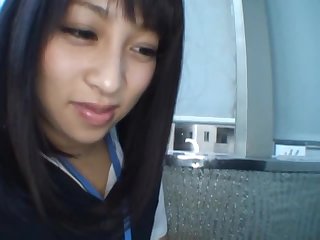 Sexy Japanese Office Girl Masturbates and Sucks Cock in POV Video